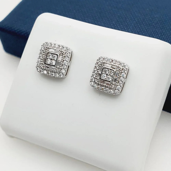 "925 Sterling Silver Plated CZ Earrings, EVBRS467 - Picture 6 of 9